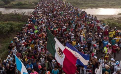 The Central American immigrant caravan travels from Mexico to the United States